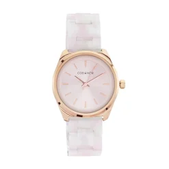 Sale CODHOR Montre Clea Rose cadran doré rose fond rose bracelet acetate rose