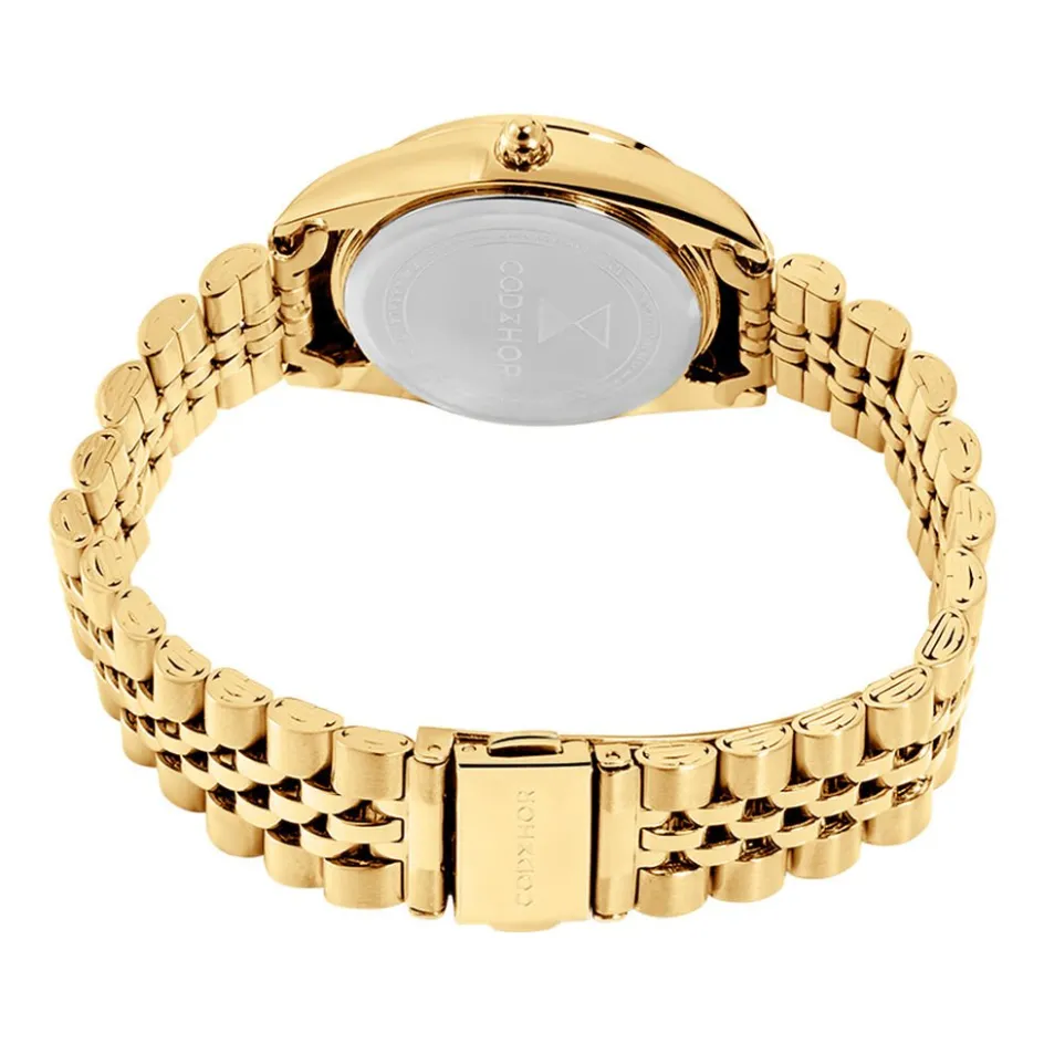 Outlet CODHOR Montre Irina Vert cadran doré fond vert bracelet acier doré