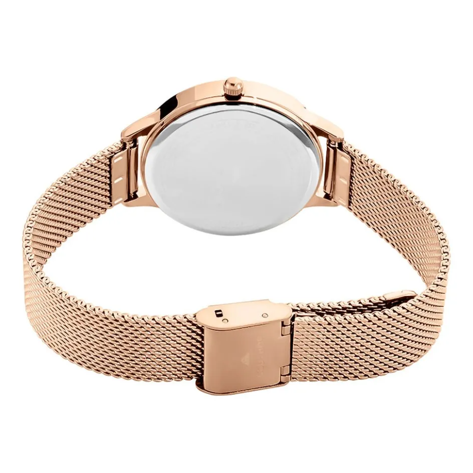 CODHOR Montre Joy Blanc cadran doré rose fond blanc bracelet acier doré rose