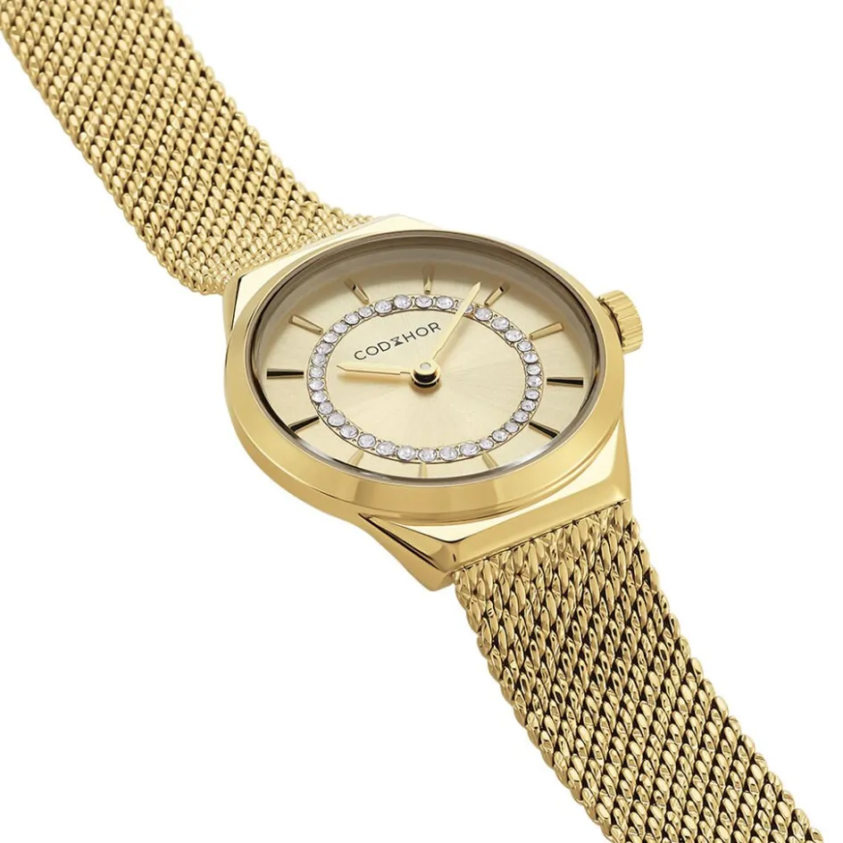 Discount CODHOR Montre Lola Doré cadran doré fond doré bracelet acier doré