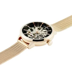 Outlet CODHOR Montre Louise Noir cadran doré rose fond noir bracelet acier doré