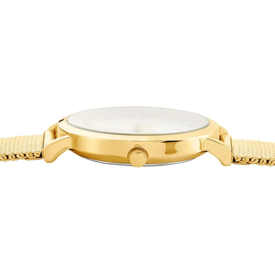 Sale CODHOR Montre Monument Blanc cadran doré fond blanc bracelet acier doré