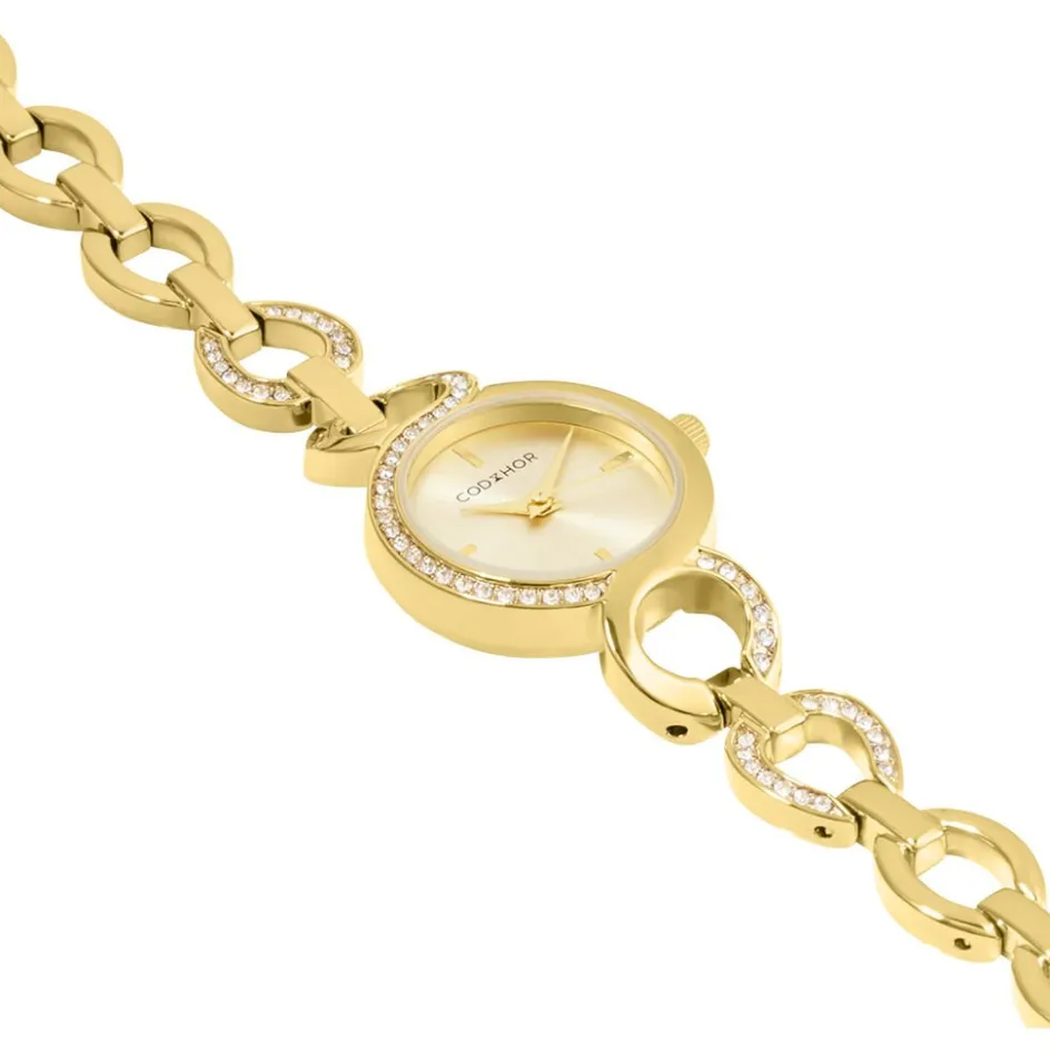 New CODHOR Montre Sarah Doré cadran doré fond doré bracelet alliage doré