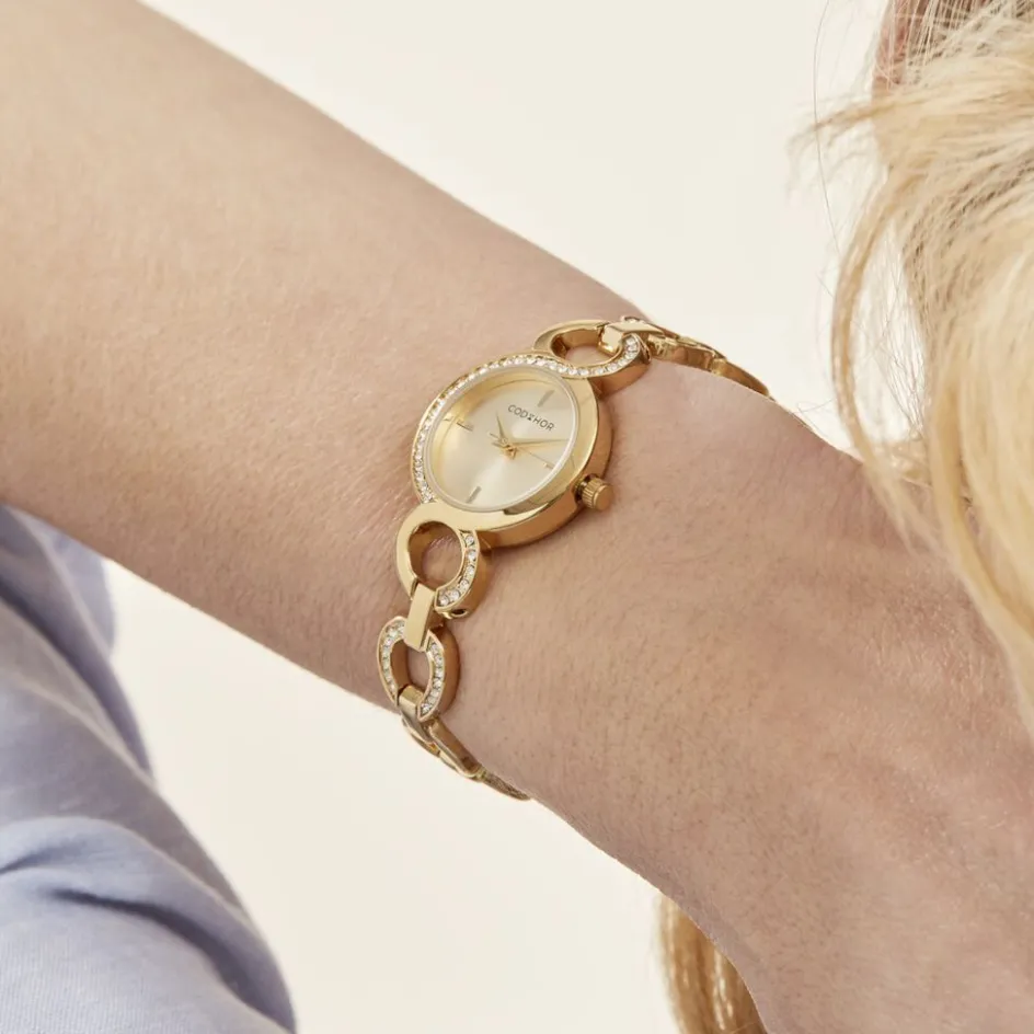 New CODHOR Montre Sarah Doré cadran doré fond doré bracelet alliage doré