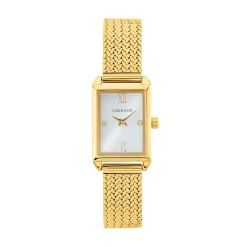 CODHOR Montre Suzy Blanc cadran doré fond blanc bracelet acier doré