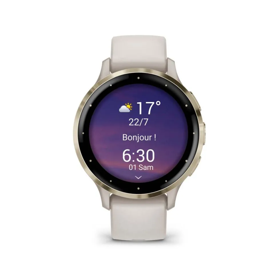 Clearance GARMIN Montre Connectée Venu 3 cadran ivoire bracelet silicone ivoire