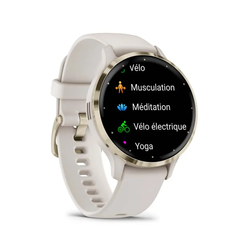 Clearance GARMIN Montre Connectée Venu 3 cadran ivoire bracelet silicone ivoire