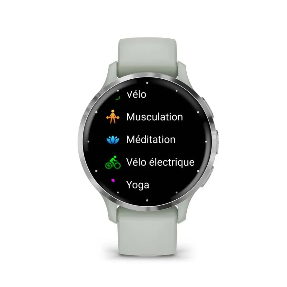 GARMIN Montre Connectée Venu 3 cadran vert bracelet silicone vert