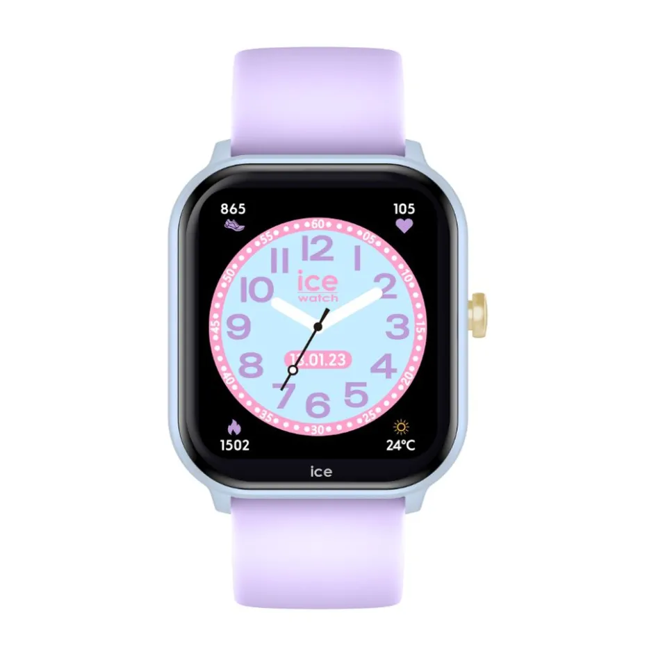 Sale ICE WATCH Montre Connectée Smart Junior 2.0 cadran bleu sky bracelet silicone violet