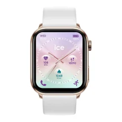 New ICE WATCH Montre Connectée Smart 3.0 cadran bicolore doré / rose bracelet plastique blanc