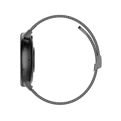 TEKDAY Montre Connectée cadran noir bracelet acier noir