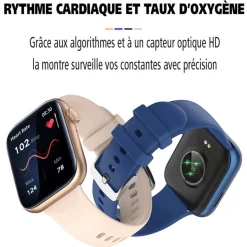 Discount TEKDAY Montre Connectée cadran bicolore doré / rose bracelet acier bicolore