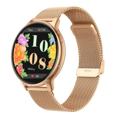 New TEKDAY Montre Connectée cadran rose bracelet acier rose