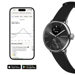 Discount WITHINGS Montre Connectée Scanwatch 2 cadran argenté bracelet silicone noir
