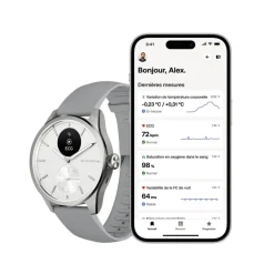 Clearance WITHINGS Montre Connectée Scanwatch 2 cadran argenté bracelet silicone gris