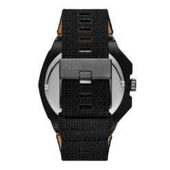 New DIESEL Montre Framed Bleu cadran noir fond bleu bracelet cuir de vache noir