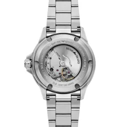 Online EMPORIO ARMANI Montre Bleu cadran argenté fond bleu bracelet acier argenté