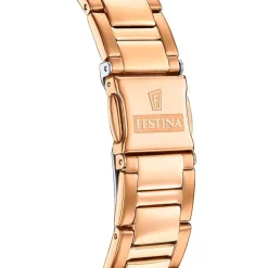 Hot FESTINA Montre Boyfriend Blanc cadran doré rose fond blanc bracelet acier doré rose