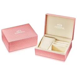 Hot FESTINA Montre Boyfriend Blanc cadran doré rose fond blanc bracelet acier doré rose