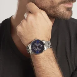 New FESTINA Montre Classics Bleu cadran argenté fond bleu bracelet acier argenté