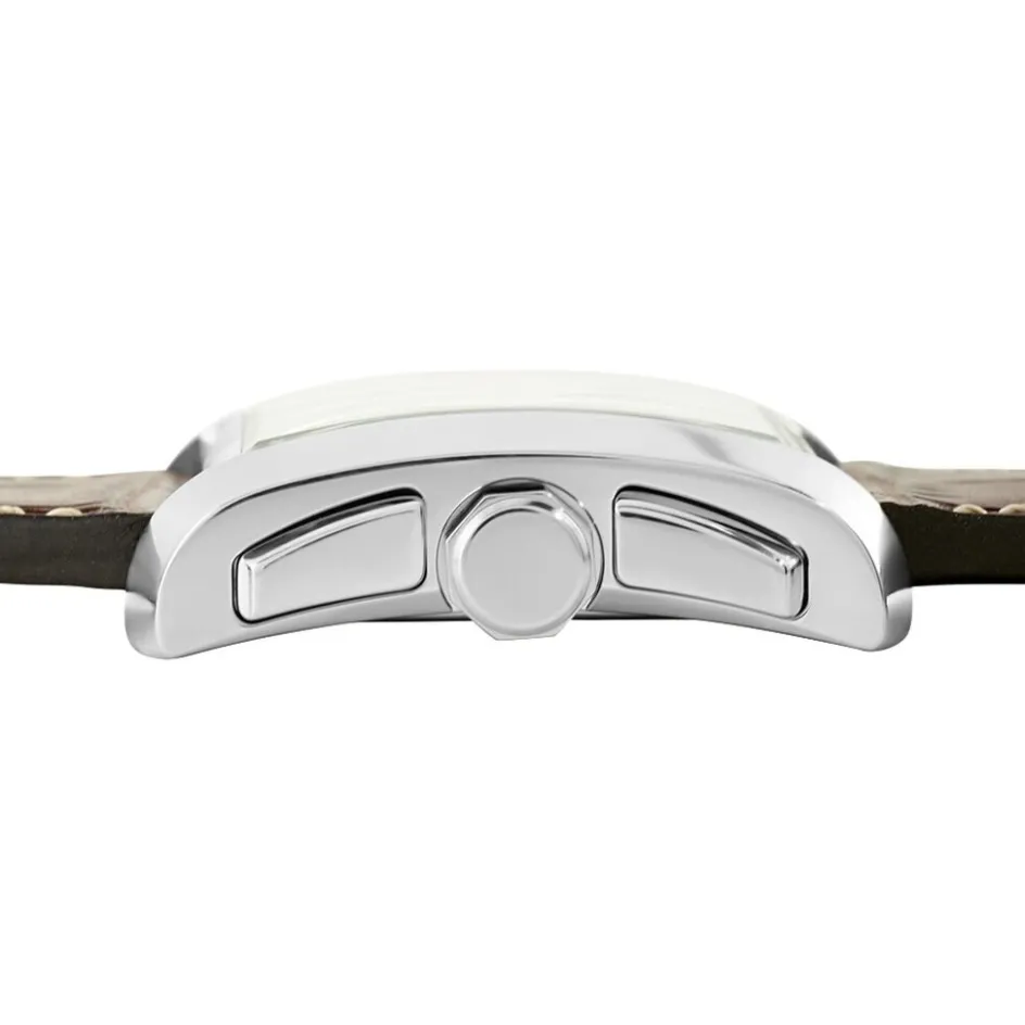 Sale FESTINA Montre On The Square Chrono Argenté cadran argenté fond argenté bracelet cuir marron