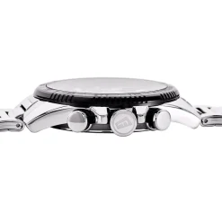 Discount FESTINA Montre Timeless Chronograph Noir cadran argenté fond noir bracelet acier argenté