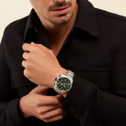 New FESTINA Montre Timeless Vert cadran blanc fond vert bracelet acier blanc