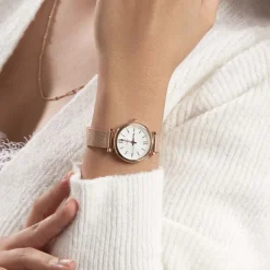 Discount FOSSIL Montre Carlie Mini Nacre cadran doré rose fond nacre bracelet acier doré rose
