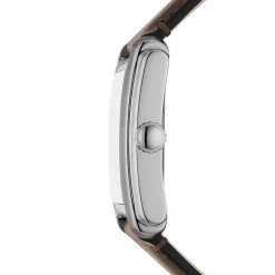 Hot FOSSIL Montre Carraway Crème cadran argenté fond cr&egrave;me bracelet cuir marron