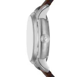 Sale FOSSIL Montre Heritage Crème cadran argenté fond cr&egrave;me bracelet cuir de vache marron