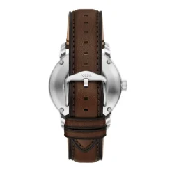 Sale FOSSIL Montre Heritage Crème cadran argenté fond cr&egrave;me bracelet cuir de vache marron
