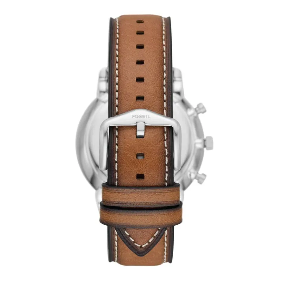 Best FOSSIL Montre Neutra Vert cadran argenté fond vert bracelet cuir marron