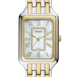 New FOSSIL Montre Raquel Blanc cadran bicolore fond blanc bracelet acier bicolore