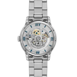 Outlet FOSSIL Montre Townsman Bleu cadran argenté fond bleu bracelet acier argenté