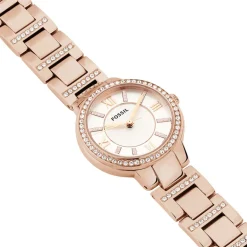Best FOSSIL Montre Virginia Argent cadran doré rose fond argenté bracelet acier doré rose