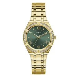 Clearance GUESS Montre Cosmo Vert cadran doré fond vert bracelet acier doré