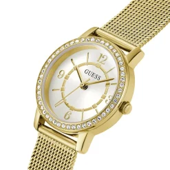 Online GUESS Montre Melody Blanc cadran doré fond blanc bracelet acier doré