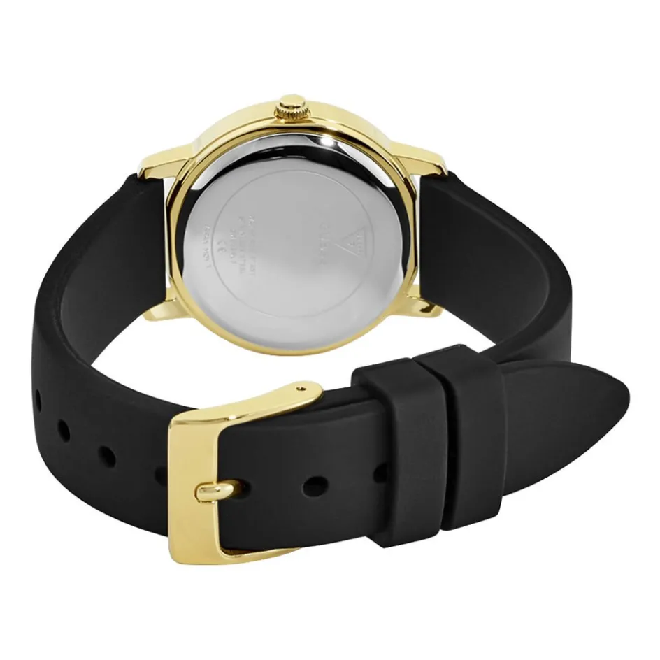 Clearance GUESS Montre Melody Champagne cadran doré fond champagne bracelet silicone noir