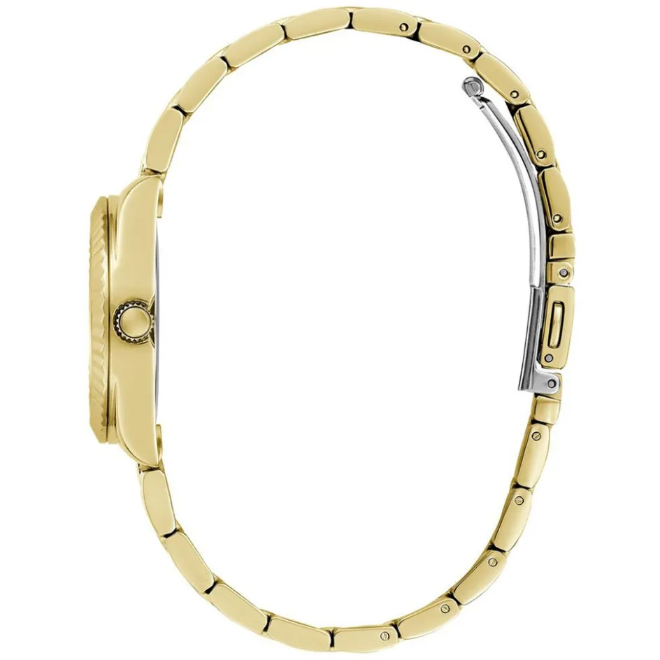 GUESS Montre Mini Luna Champagne cadran doré fond champagne bracelet acier doré