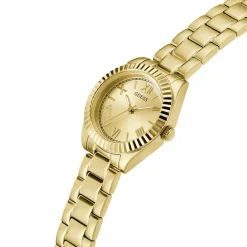 GUESS Montre Mini Luna Champagne cadran doré fond champagne bracelet acier doré