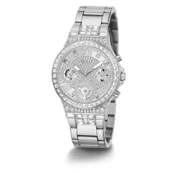 Discount GUESS Montre Moonlight Argenté cadran argenté fond argenté bracelet acier argenté