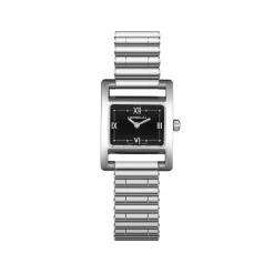 Online HERBELIN Montre V Eme Avenue Noir cadran argenté fond noir bracelet métal argenté