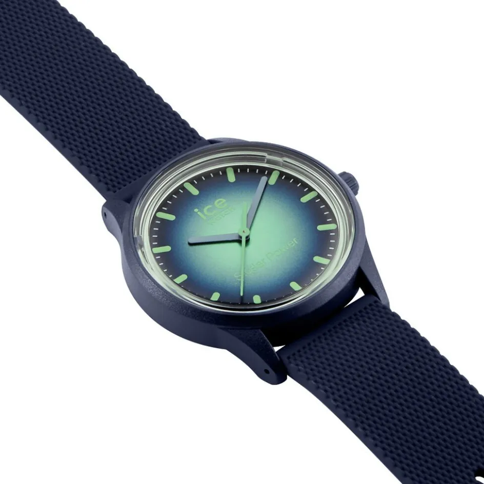 Clearance ICE WATCH Montre Ice Solar Power Bleu cadran bleu fond bleu bracelet silicone bleu