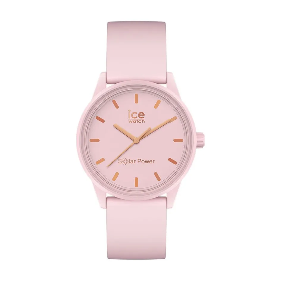 Clearance ICE WATCH Montre Solar Power Rose cadran rose fond rose bracelet silicone rose