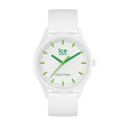 New ICE WATCH Montre Solar Power Blanc cadran blanc fond blanc bracelet silicone blanc