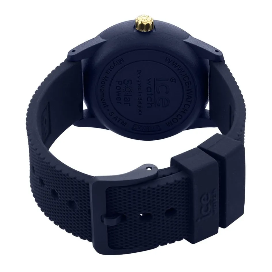 Hot ICE WATCH Montre Solar Power Bleu cadran bleu fond bleu bracelet silicone bleu