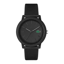Online LACOSTE Montre 12.12 Noir cadran noir fond noir bracelet silicone noir