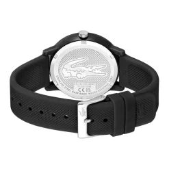 Online LACOSTE Montre 12.12 Noir cadran noir fond noir bracelet silicone noir