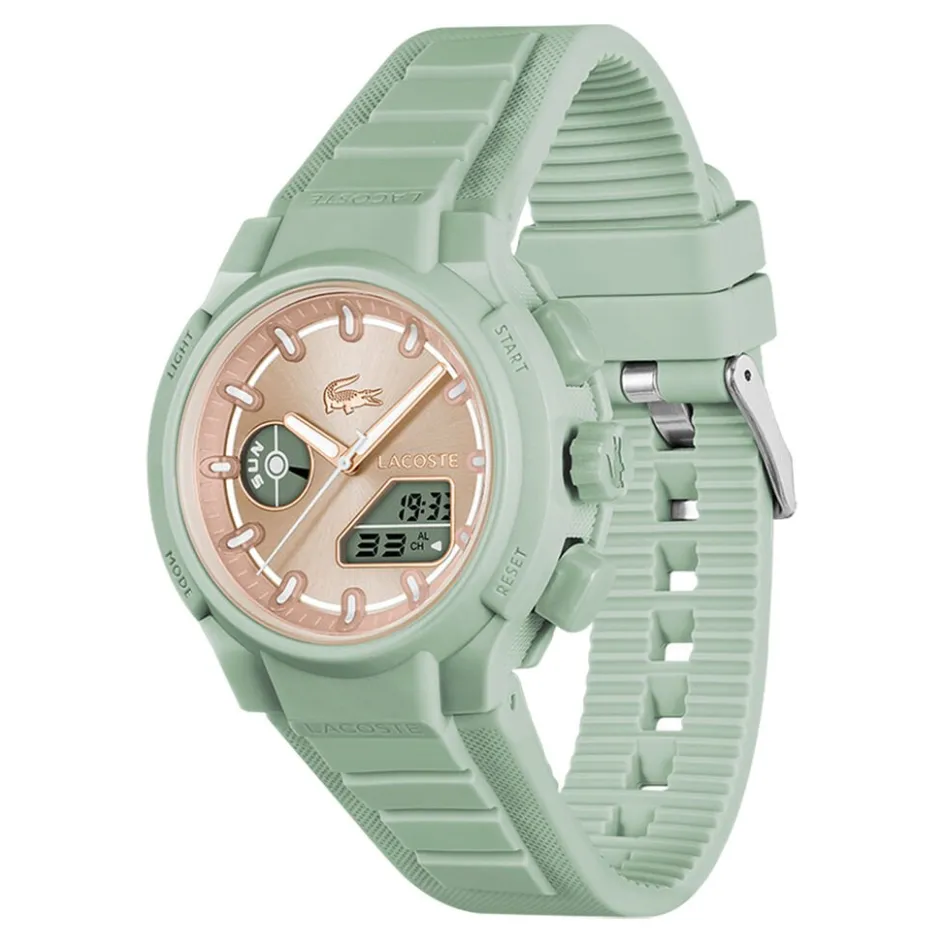 Best LACOSTE Montre Lc33 Crème cadran vert fond crème bracelet silicone vert