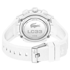 LACOSTE Montre Lc33 Crème cadran blanc fond crème bracelet silicone blanc
